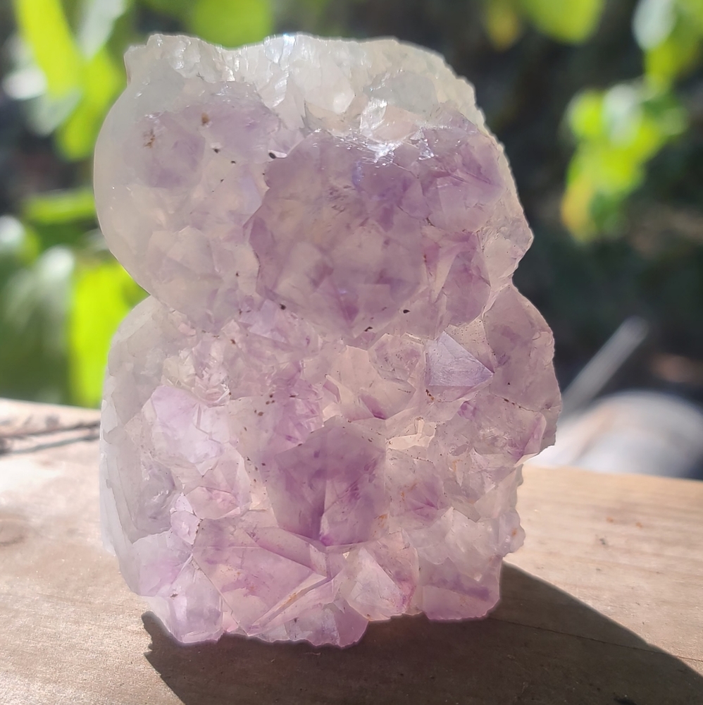 Cute raw Amethyst owl hancarved crystal 3" tall - Picture 3 of 10